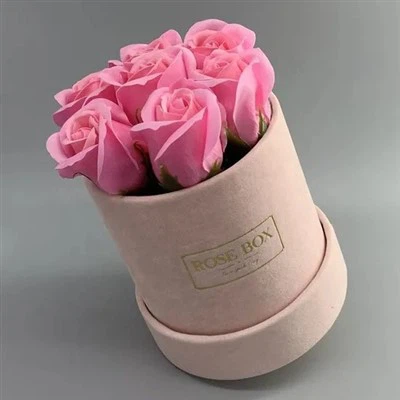 Boîte à fleurs en velours personnalisée boîte en carton rond pour fleur pour emballage de fleurs de rose